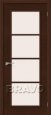 Дверь шпонированная Евро-41 в цвете Ф-25 (Венге) остекленная