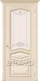 Дверь шпонированная серии Элит Леона Деко в цвете Д-15 (Ваниль) остекленная
