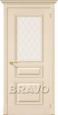 Дверь шпонированная серии Элит Лондон в цвете Д-15 (Ваниль) остекленная