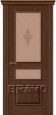 Дверь шпонированная серии Элит Сорренто в цвете Т-32 (Виски) остекленная