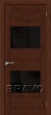 Дверь шпонированная серии Элит Токио-2 в цвете Д-19 (Бренди) остекленная