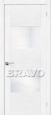 Дверь шпонированная серии Элит Токио-2 в цвете Д-21 (Белый Дуб) остекленная