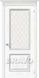 Дверь шпонированная серии Элит Шервуд в цвете Д-21 (Белый Дуб) остекленная