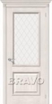 Дверь шпонированная серии Элит Шервуд в цвете Д-23 (Белая) остекленная