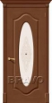 Дверь шпонированная Аура в цвете Ф-12 (Орех) остекленная