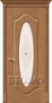 Дверь шпонированная Аура в цвете Ф-02 (Дуб) остекленная