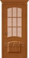 Дверь шпонированная Капри-3 Люкс в цвете Д-24 (Золотой Орех) остекленная