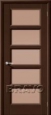 Дверь шпонированная Премьера-5 в цвете Ф-09 (Венге) остекленная