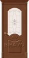 Дверь шпонированная Селена в цвете Ф-12 (Орех) остекленная