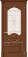 Дверь шпонированная Селена в цвете Ф-12 (Орех) остекленная