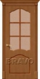Дверь шпонированная Каролина в цвете Ф-11 (Орех) остекленная