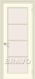 Дверь с отделкой эмалью Ритм в цвете К-35 (Ваниль) остекленная