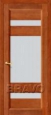 Дверь из массива Вега-2 (ПО) в цвете Т-31 (Темный Орех) остекленная