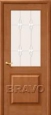 Дверь из массива М 13 в цвете Т-05 (Светлый Лак) остекленная