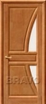 Дверь из массива Моне в цвете Т-26 (Орех) остекленная