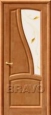 Дверь из массива Рафаэль в цвете Т-26 (Орех) остекленная