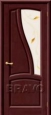 Дверь из массива Рафаэль в цвете Т-27 (Махагон) остекленная