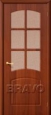 Дверь ПВХ Кэролл в цвете П-11 (ИталОрех) остекленная
