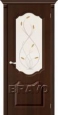 Дверь ПВХ Перфекта в цвете П-33 (Венге) остекленная