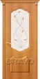 Дверь ПВХ Перфекта в цвете П-32 (МиланОрех) остекленная