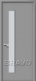 Дверь ламинированная Гост ПО-1 в цвете Л-16 (Серый) остекленная