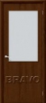 Дверь ламинированная Гост ПО-2 в цвете Л-10 (ИспанОрех) остекленная