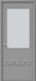 Дверь ламинированная Гост ПО-2 в цвете Л-16 (Серый) остекленная
