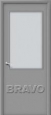 Дверь ламинированная Гост ПО-2 в цвете Л-16 (Серый) остекленная