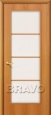 Дверь ламинированная 10С в цвете Л-12 (МиланОрех) остекленная