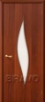 Дверь ламинированная 12С в цвете Л-11 (ИталОрех) остекленная