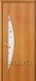 Дверь ламинированная 5П в цвете Л-12 (МиланОрех) остекленная