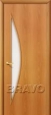 Дверь ламинированная 5С в цвете Л-12 (МиланОрех) остекленная