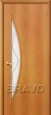 Дверь ламинированная 5Ф в цвете Л-12 (МиланОрех) остекленная