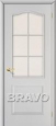 Дверь Классик - Белый Грунт, белое стекло