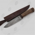 Охотничий нож Н1Т из нержавеющего дамаска, орех, текстолит