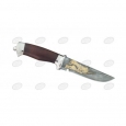 Нож подарочный Н8- «Спецназ» из дамаска, орех, латунь в никеле