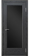 Дверь натуральный шпон ДО ЭНОМА ЧЕРН.СТЕКЛО