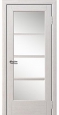 Дверь натуральный шпон ДО ГАЛАТЕЯ БЕЛОЕ СТЕКЛО