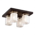 Люстра потолочная  E14 4*40W 220V Campus 2615/4C ODL14 391 никель/дерево/белый