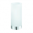 Наст. лампа DAMASCO 1, 1х60W(E27), ?100, H215, сталь, хром/cатиновое стекло, белый