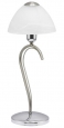 Настольная лампа MILEA, 1X60W (E14), H430, никель, хром/алебастр белый