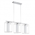 Подвес LONCINO 1, 3х60W (E27), сталь, хром/стекло, сатиновое стекло
