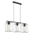 Подвес LONCINO, 3x60W (E27), L745, сталь, черный/дымчатое стекло