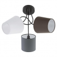 Потолочный светильник ALMEIDA, 3х40W (E14), ?590, сталь, черный/текстиль, антрацит, белый, коричневый