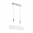 Светодиод. подвес ROMAO 1 с регулир. высоты и димм., 4х4W (LED), 750х170, сталь, никель мат., хром/текстиль, белый