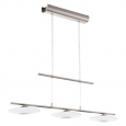 Светодиодный подвес MILEA 1 c регулировкой высоты, 3x4,5W (LED), H675-1555, L955, сталь, хром/опаловое стекло, белый