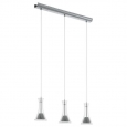 Светодиодный подвес MUSERO, 3х5,4W (LED), L740, алюминий, никель/прозрачный