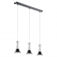 Светодиодный подвес MUSERO, 3х5,4W (LED), L740, алюминий, черный никель/дымчатое стекло
