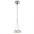 Светодиодный подвес POLDRAS, 7х3,3W (LED) гроздь, ?325, никель/опаловое стекло, белый,  янтарный, прозрач.