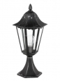 Уличный светильник напольный NAVEDO, 1х60W (E27), H470, литой алюм., черный, серебр. патина/cтекло